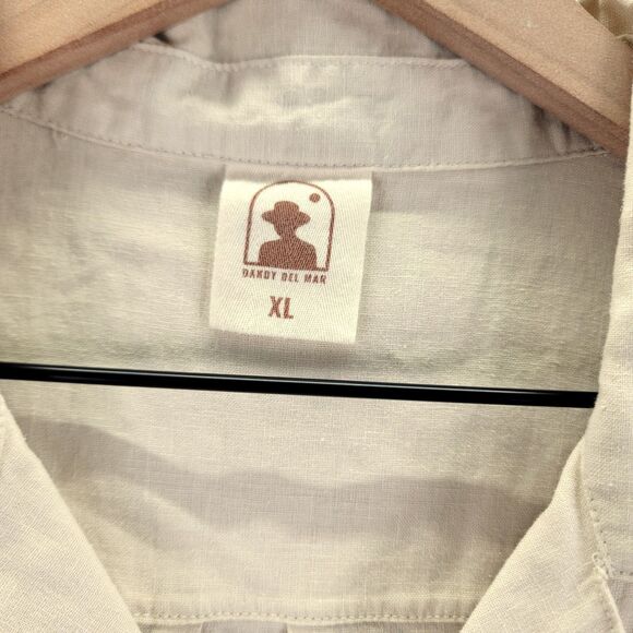 Dandy Del Mar Brisa Shirt Men's Sz XL Beige Casual Button Down Linen Blend EUC! - Picture 5 of 9